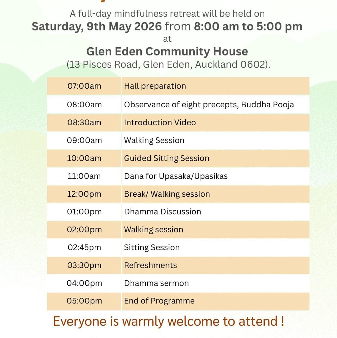 Full-day Mindfulness Retreat (May 2026)
